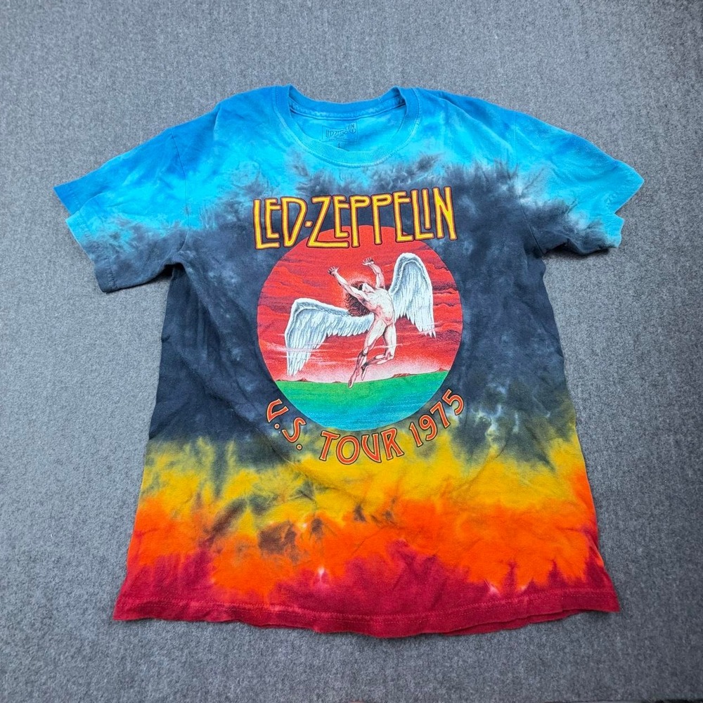 Led Zeppelin Tie Dye U.S. Tour 1975 Band Tee Small